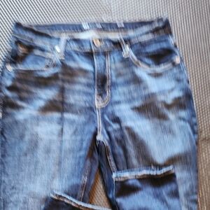 BKE Blue Slim Straight Jeans with Natural Fading